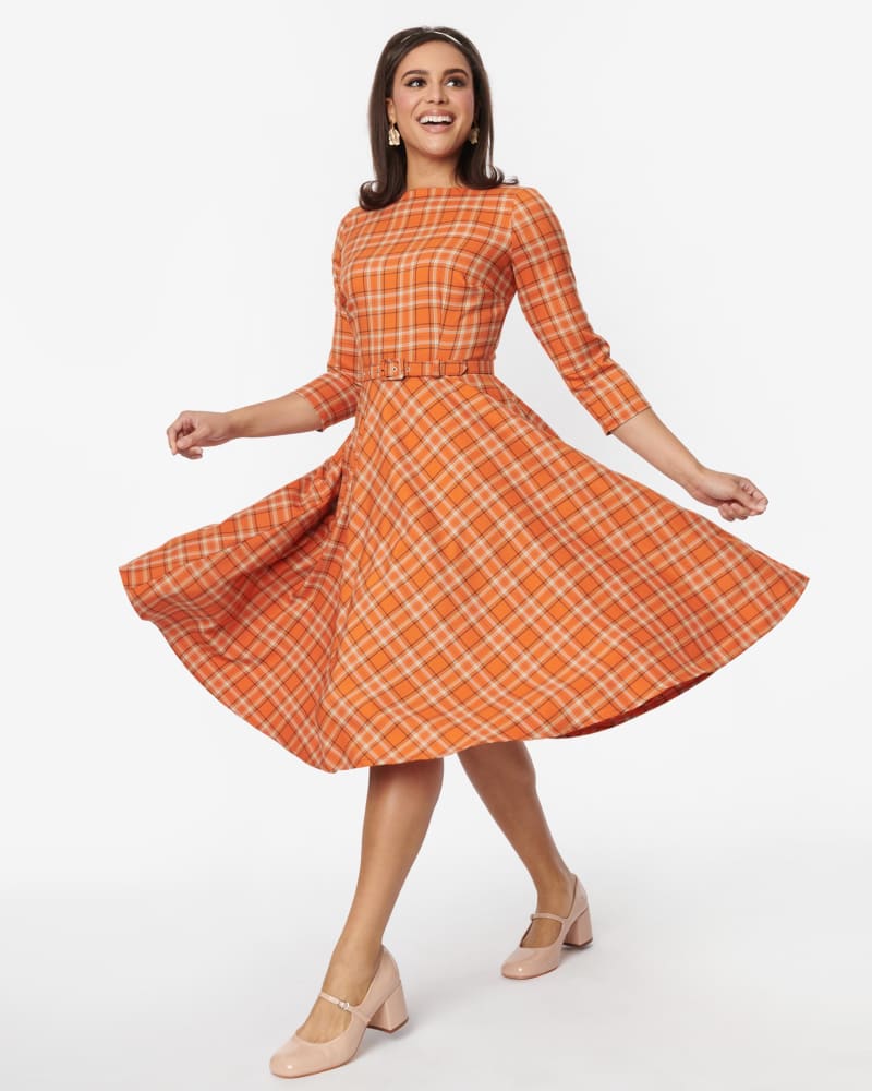 Unique vintage plaid dress online